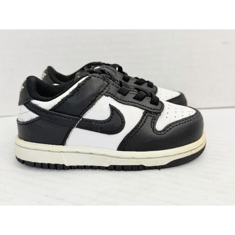Nike Dunk Low TD Panda Black White CW1589-100‎ Toddler Size 7C Sneakers